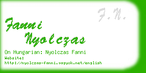 fanni nyolczas business card